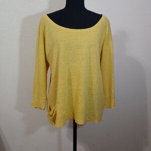 Eileen Fisher 100% Linen 3/4 Sleeve Blouse